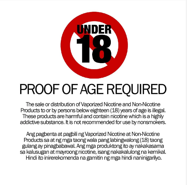 Warning Sign Vape Warning 18+